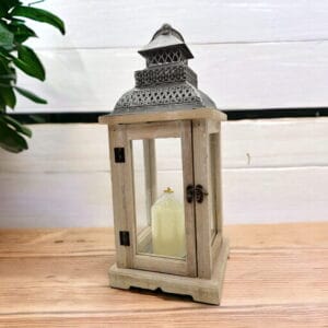 Lampion drewniany 44cm x 18cm x 18cm