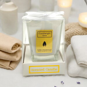 Świeca szklana zapachowa 7x7cm biała