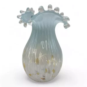 Wazon szklany blado-niebieski abstrakcyjny 22cm