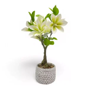 Sztuczny kwiat Magnolia biała 41cm w doniczce