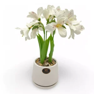 Sztuczny kwiat Irys w doniczce 30cm, Biały