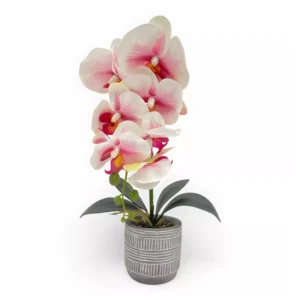 Sztuczny kwiat Storczyk w doniczce 45cm, Biały