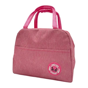 Torba termiczna Lunch bag różowa z misiem