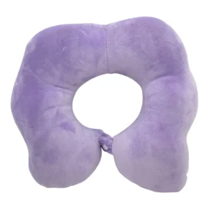 Poduszka podróżna rogal na szyję kwiatek z zapięciem Fioletowa