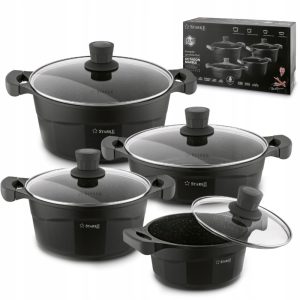 ZESTAW GARNKÓW INDUKCJA MARMURKOWE POKRYWKA STARKE PRO OCTAGON 8 ELEMENTÓW