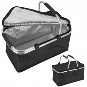 KOSZ PIKNIKOWY TORBA TERMICZNA SKŁADANA TERMOIZOLACJA NA PLAŻĘ LEKKA TADAR