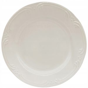 TALERZ DESEROWY ŚNIADANIOWY KREMOWY CERAMICZNY WZORY ELEGANCJA 20,5CM