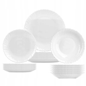 SERWIS OBIADOWY KOMPLET TALERZY ZASTAWA STOŁOWA 18 ELEMENTÓW EVA