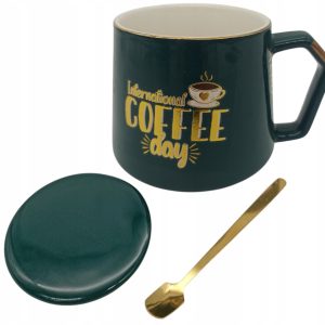 KUBEK CERAMICZNY KOLOROWY DO KAWY Z OZDOBNYM PUDEŁKIEM PREZENTOWYM