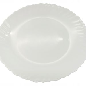 TALERZ TALERZYK DESEROWY BIAŁY CERAMICZNY FALBANA 19 CM