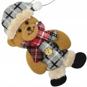 ZAWIESZKA BOMBKA MATERIAŁOWA NA CHOINKĘ MIŚ NIETŁUKĄCA 16 CM