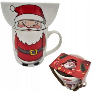 ZESTAW ŚWIĄTECZNY KUBEK MISKA ŚNIADANIOWY MIKOŁAJ UPOMINEK PREZENT 2w1