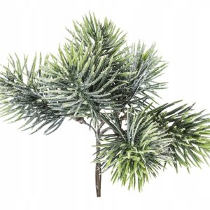 GAŁĄZKA DEKORACYJNA ŚWIĄTECZNA SOSNOWA ŚNIEŻONA OZDOBA 17 x 11 x 8 CM